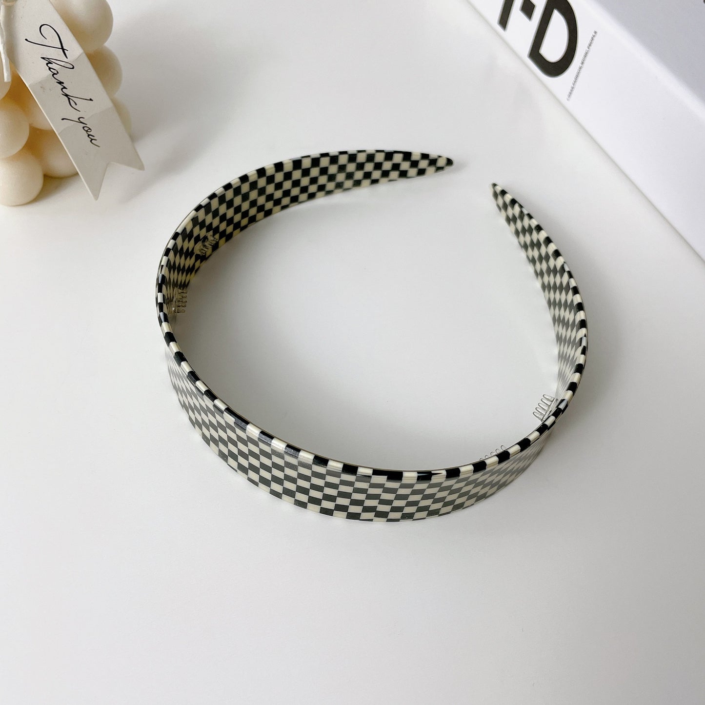 Cellulose Acetate Sheet Hair Accessories Plaid Headband For Women