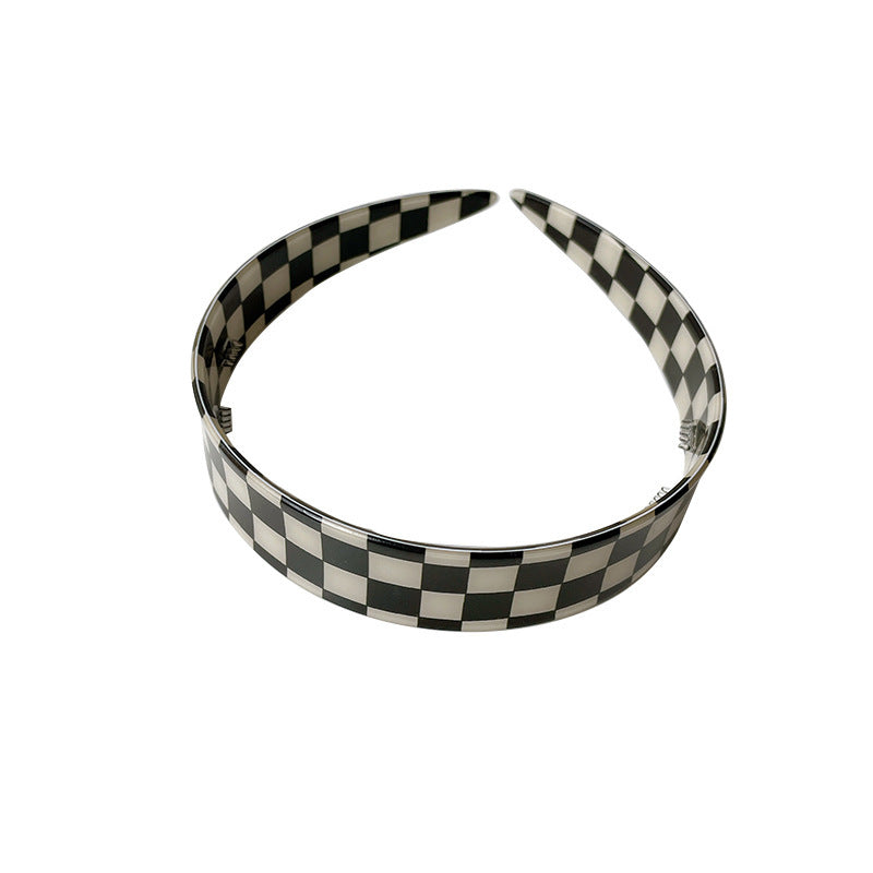 Cellulose Acetate Sheet Hair Accessories Plaid Headband For Women